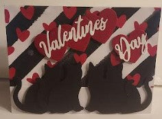 Valentine with 4 cats