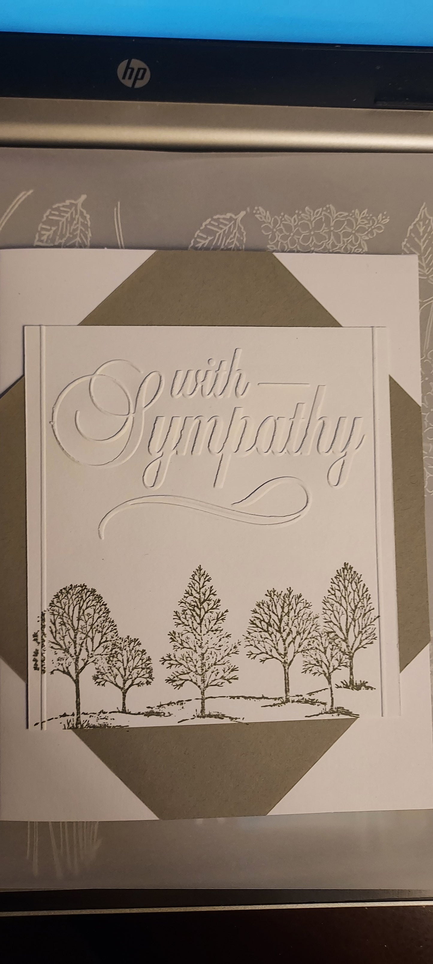 With Sympathy - Embossed over Square