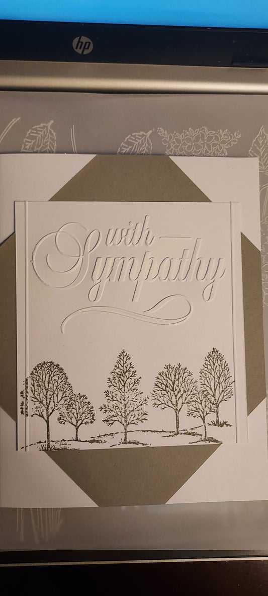 With Sympathy - Embossed over Square