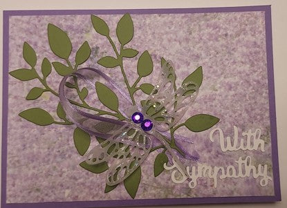 Sympathy - Purple with Dragonfly and Greenery