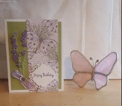 Happy Birthday with lavender and butterflies