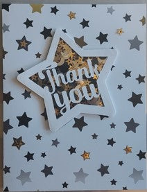 Thank You - Star Shaker with gold & silver